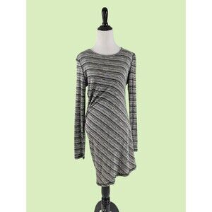 Young Fabulous & Broke Women Gray Casual Dress‎ S draped back ruched